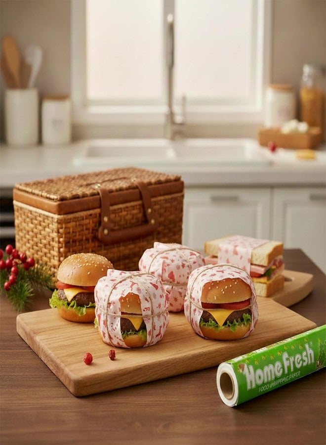 HOMEFRESH هوم فريش | ورق زبدة بنمط عيد الميلاد بطول 25 متر - ورق خبز غير لاصق للخبز والطهي في العطلات (25 متر) - Image 3