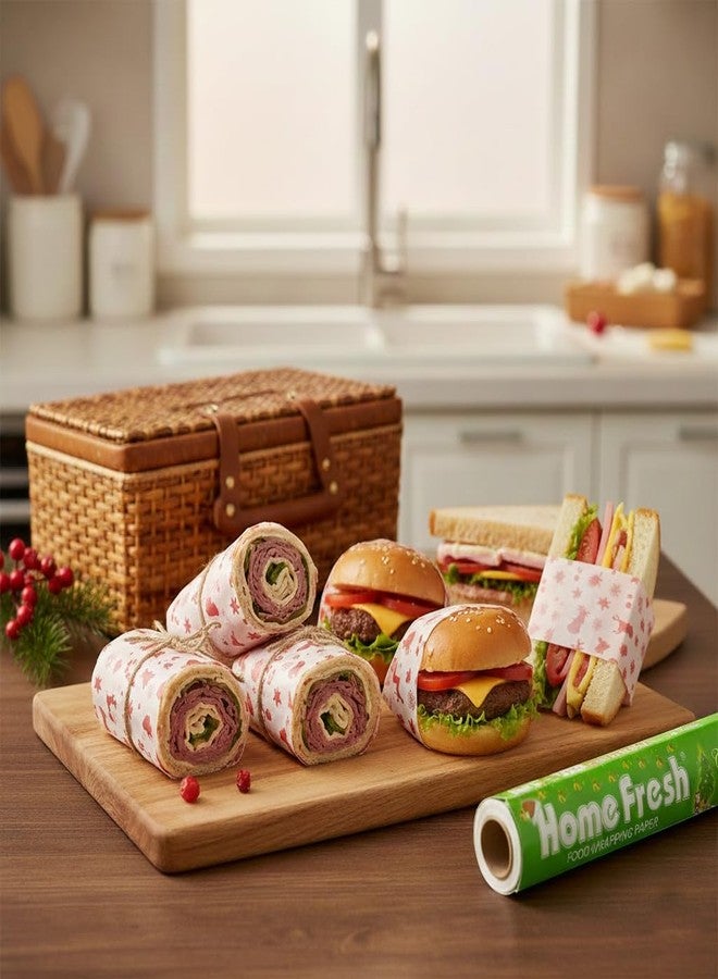 HOMEFRESH هوم فريش | ورق زبدة بنمط عيد الميلاد بطول 25 متر - ورق خبز غير لاصق للخبز والطهي في العطلات (25 متر) - Image 4