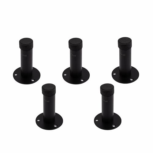 Atom 3 Inch Door Back Silencer/Stopper | Adjustable Height & Rubber Tip | (DS-Door Silencer) (5, Black) - Image 1