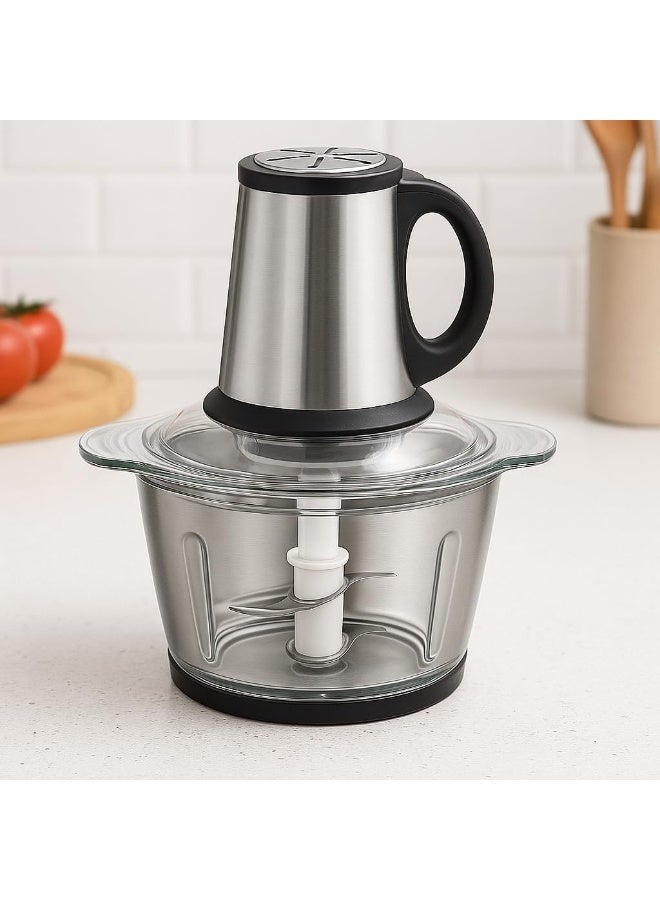 Silver Crest Germany Kitchen Electric Chopper 3000W Meat Grinder 3.8L Large Bowl Stainless Steel Food Processor With Safety Lock And 6 Sharp Blades For Quick Food Preparation And Efficient Cooking Results - Image 2
