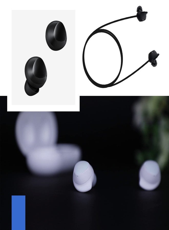 Create idea 2pcs Wireless Earphone Silicone Anti-Lost Strap Compatible with Galaxy Buds/Buds Plus Headphone Straps Earphone Anti-Lost Strap Hanging Neck Rope Black&White - Image 3