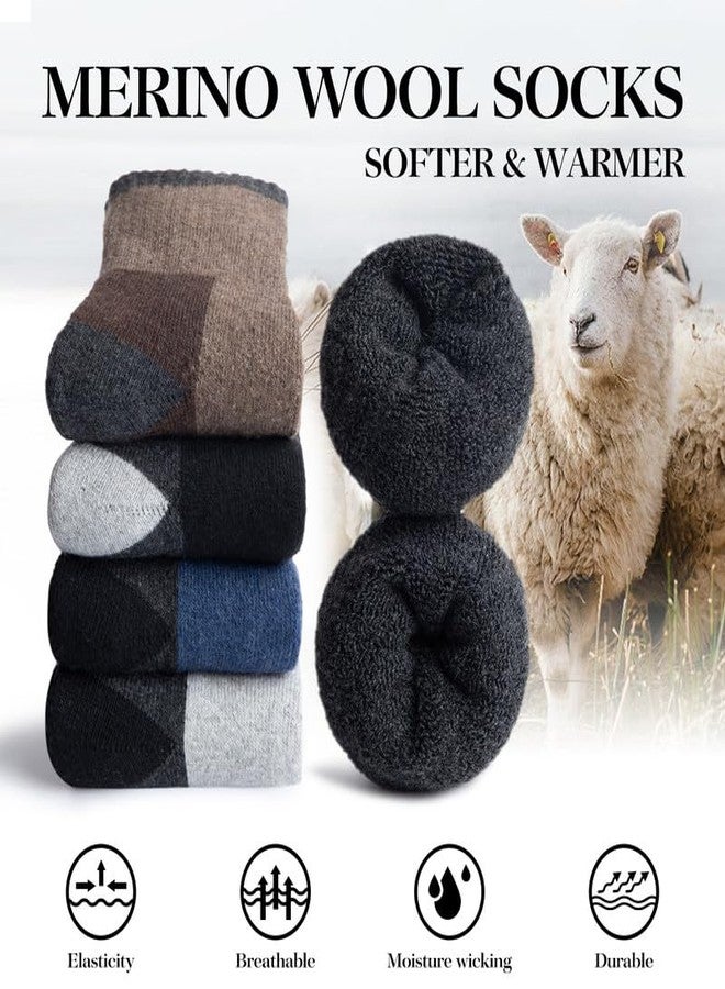 SIMIYA Merino Wool Hiking Socks for Men - 5 Pairs Thick, Warm, Thermal Winter Crew Socks for Cold Weather - Image 2
