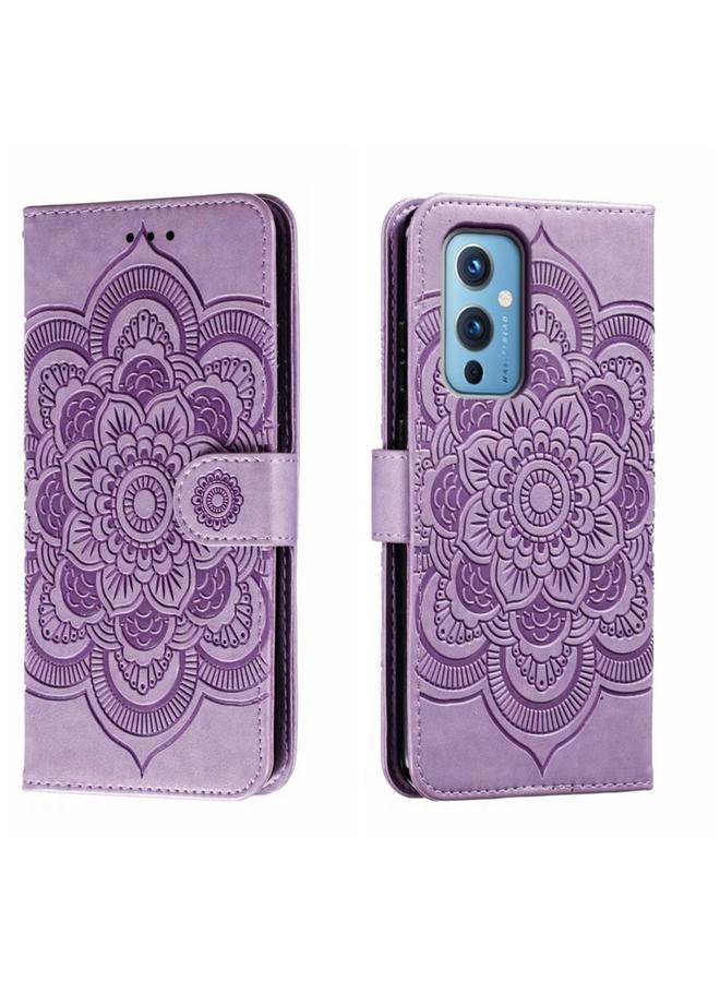 S-TOP Case For OnePlus 9 Sun Mandala Embossing Pattern Phone Leather Case - Image 1