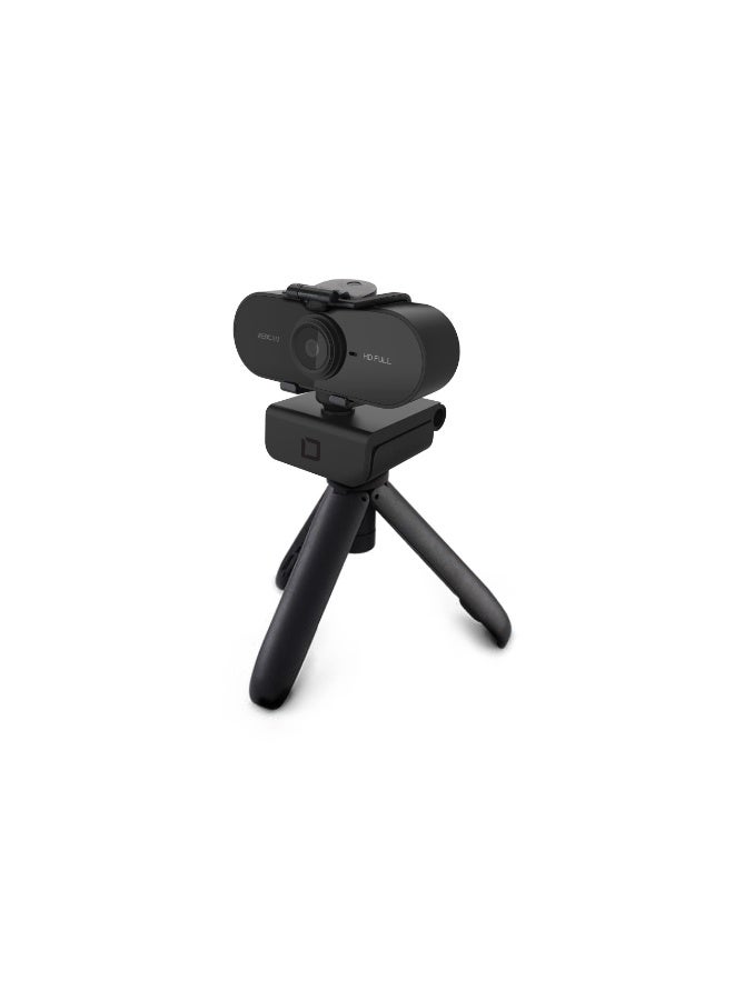 DICOTA Webcam PRO Plus Full HD 1080P | Plug & Play USB 2.0 Webcam with Built-in Microphone (5m Range) | 360° Rotating Lens, Privacy Cover, Auto White Balance | Compatible with Windows/Mac/Skype/Zoom | Black - Image 5