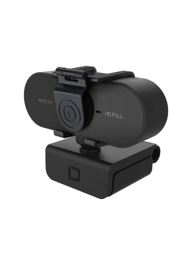 DICOTA Webcam PRO Plus Full HD 1080P | Plug & Play USB 2.0 Webcam with Built-in Microphone (5m Range) | 360° Rotating Lens, Privacy Cover, Auto White Balance | Compatible with Windows/Mac/Skype/Zoom | Black - Image 2