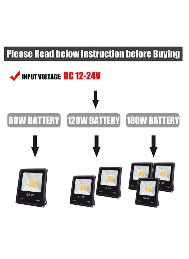 GLW 50W LED Landscape Lights 12-24V DC Warm White Flood Lights Low Voltage Landscape Lighting IP65 Waterproof Security Light for Walls Trees Flags Outdoor Spotlights with Spike Stand(2 Pack) - Image 5