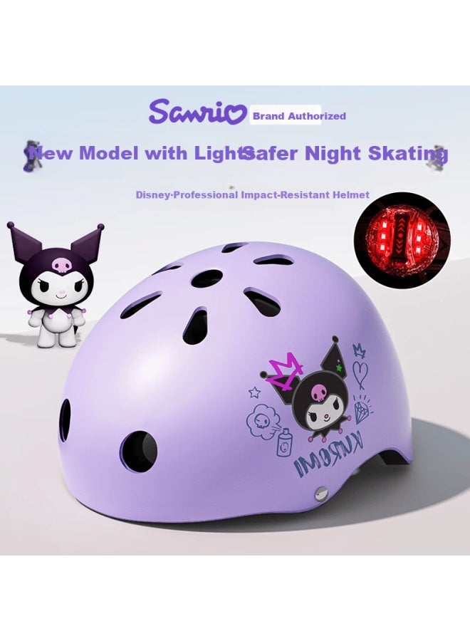 Mesuca Helmet With Light Kids Roller Skating Protective Gear Night Riding Skateboard Inline Skates Balance Bike Bicycle Scooter Knee Pads - Image 2