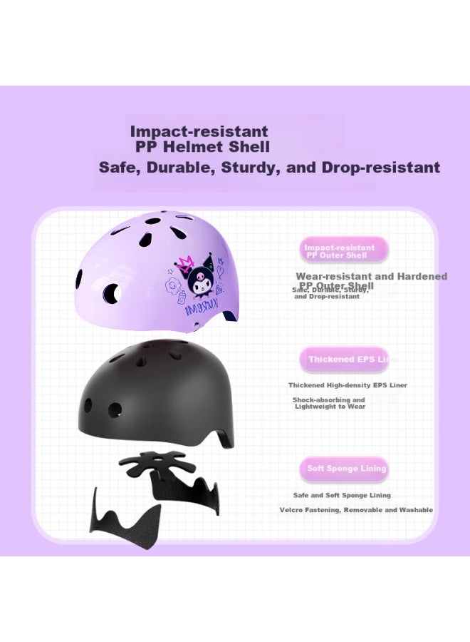 Mesuca Helmet With Light Kids Roller Skating Protective Gear Night Riding Skateboard Inline Skates Balance Bike Bicycle Scooter Knee Pads - Image 4