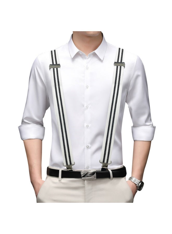 Men Stripe Adjustable Y Strong Clips Suspenders Perfect For Both Casual Formal (WB) - Image 3