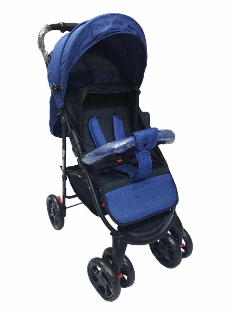 Baby Stroller Pram Adjustable Position Seat Fully Rotating Wheels for Newborn - Image 2