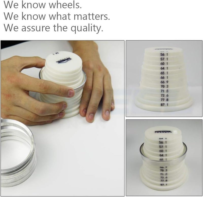 WHEEL CONNECT Hub Centric Rings Set of 4 - Aluminium Alloy, O.D: 72.6mm, I.D: 56.1mm - Image 3