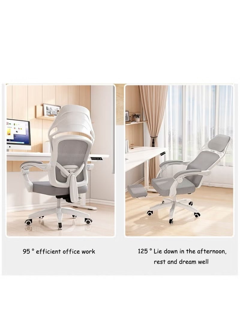 Arabest - Office Chair, Comfortable Ergonomic Swivel Computer Chair, Breathable Mesh Office Chair, Lumbar Support Task Chair with Wheels and Flip-Up Armrests, Height Adjustable, Suitable for Office or Home Use - Image 1