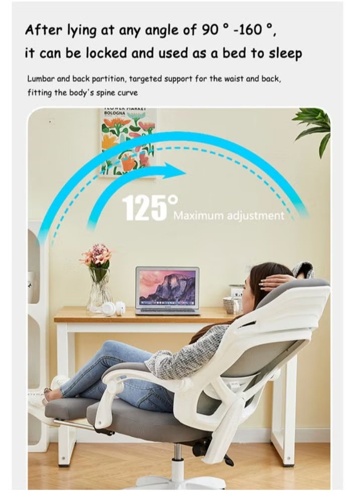 Arabest - Office Chair, Comfortable Ergonomic Swivel Computer Chair, Breathable Mesh Office Chair, Lumbar Support Task Chair with Wheels and Flip-Up Armrests, Height Adjustable, Suitable for Office or Home Use - Image 1