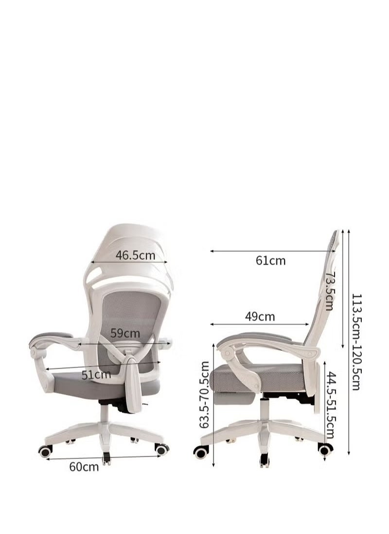 Arabest - Office Chair, Comfortable Ergonomic Swivel Computer Chair, Breathable Mesh Office Chair, Lumbar Support Task Chair with Wheels and Flip-Up Armrests, Height Adjustable, Suitable for Office or Home Use - Image 1