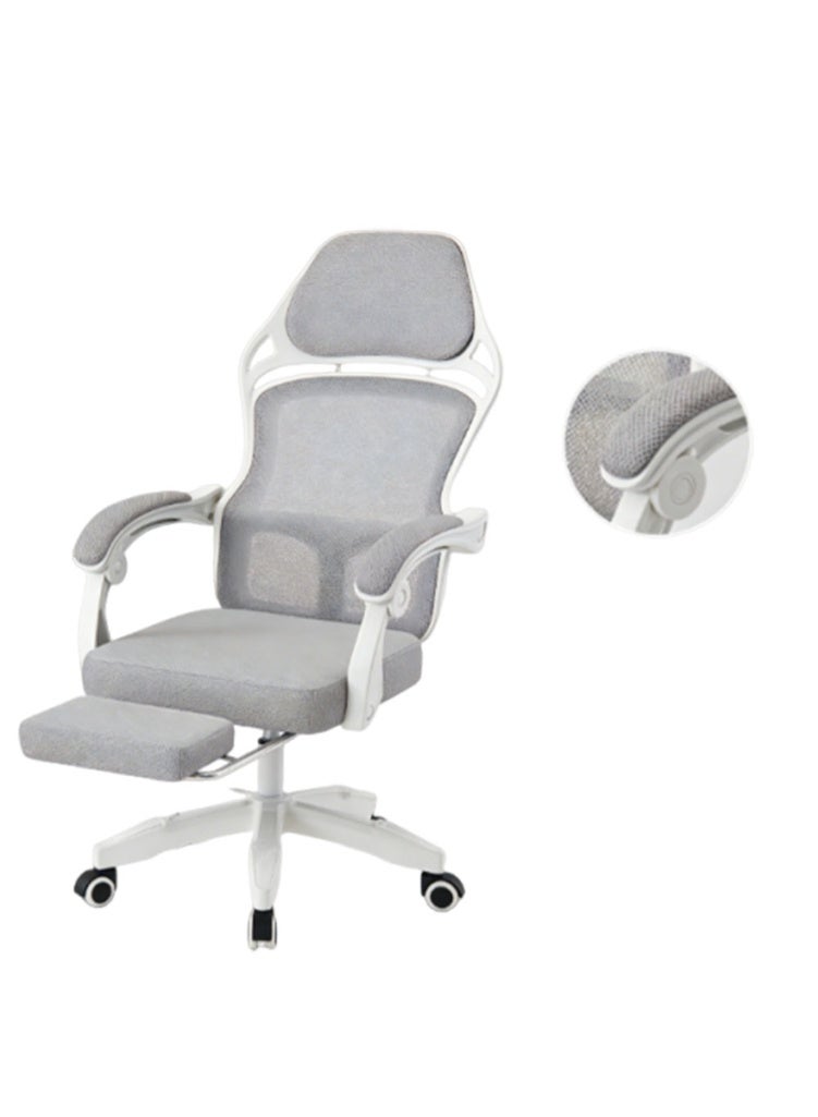 Big & Tall Home Office Chair with Pocket Spring Lumbar Support, Ergonomic Comfortable Wide Office Desk Computer Gaming Chair with Outward Fixed Soft Armrests & Footrest