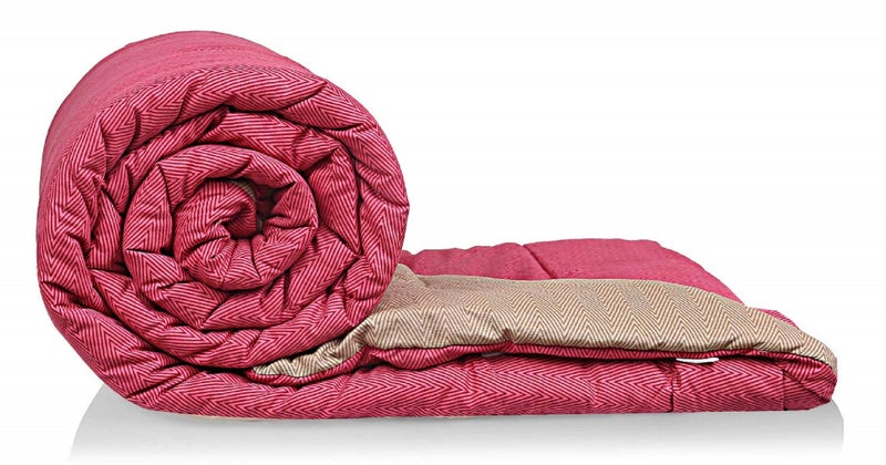 Kuber Industries Microfibre Printed Reversible Comforter, Double (Beige and Magenta, 200 GSM) - CTKTC22211 - Image 3