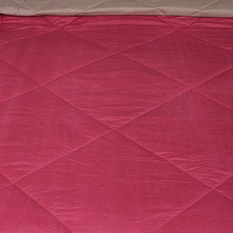 Kuber Industries Microfibre Printed Reversible Comforter, Double (Beige and Magenta, 200 GSM) - CTKTC22211 - Image 5