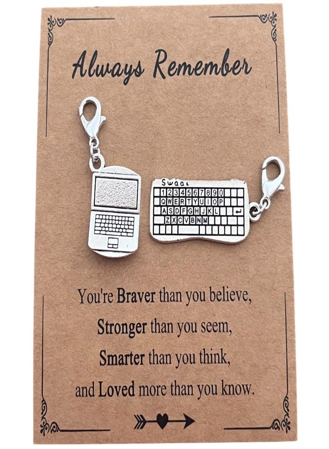 AMOBESTER Vintange Computer Keyboard Clip on Charms Retro Zipper Pull Charms - Image 1