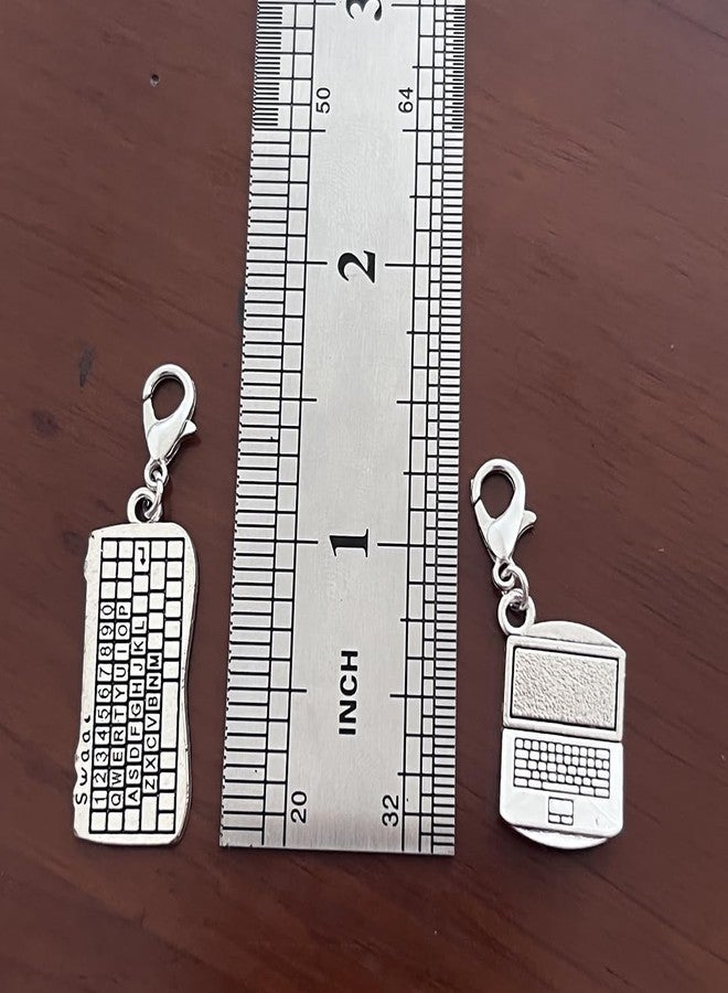 AMOBESTER Vintange Computer Keyboard Clip on Charms Retro Zipper Pull Charms - Image 2