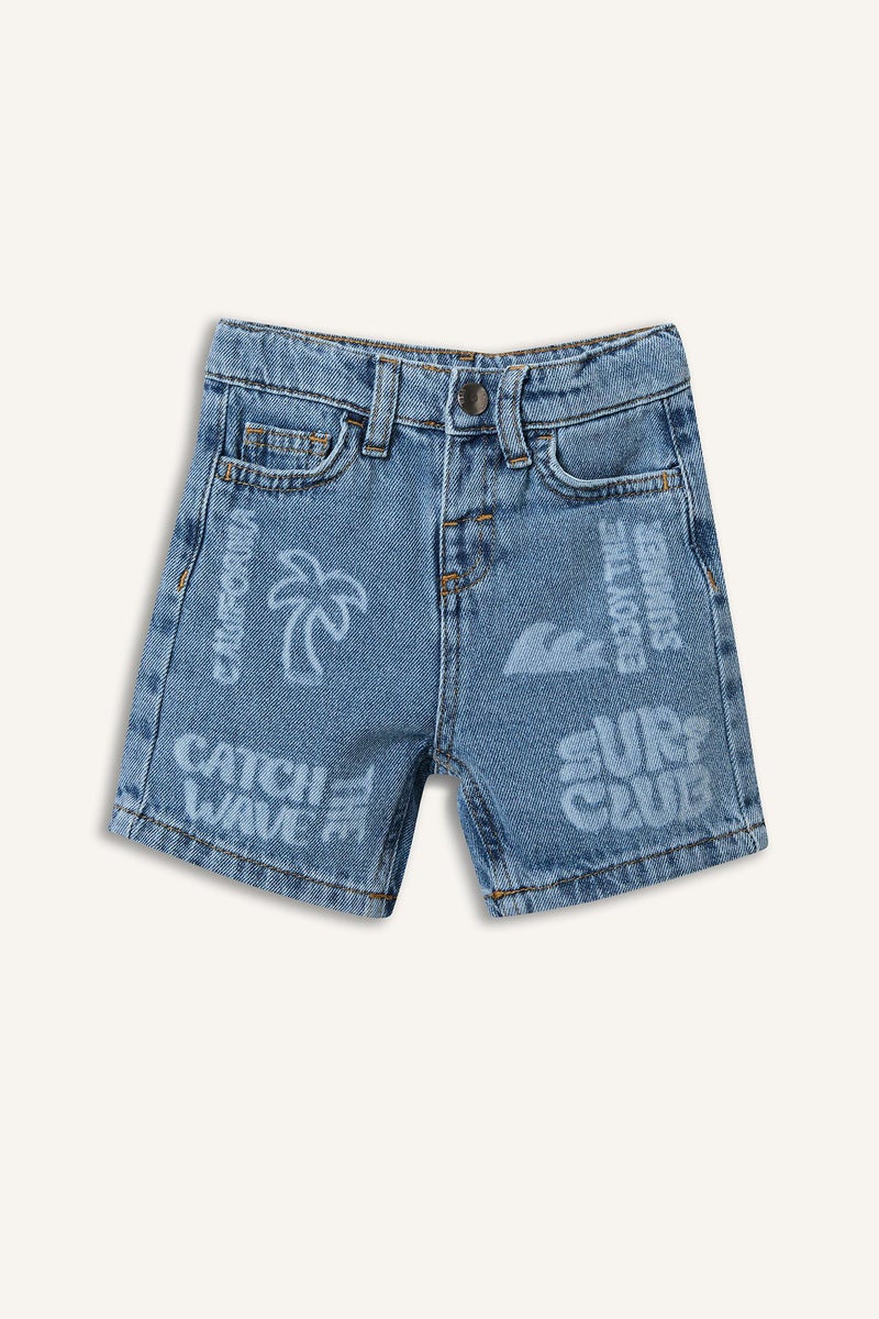 DeFacto Blue BabyBoy Baby Boy Tropical Patterned Shorts Casual - Image 4
