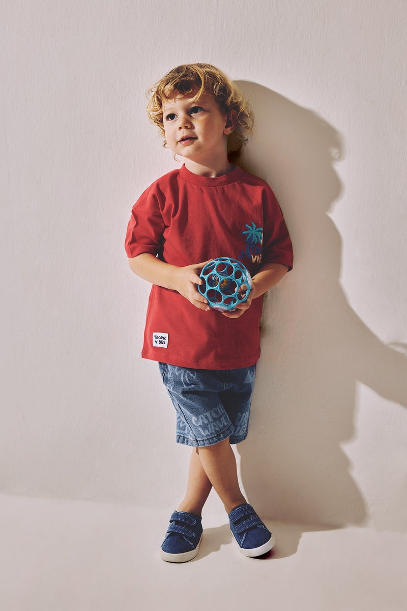 DeFacto Blue BabyBoy Baby Boy Tropical Patterned Shorts Casual - Image 1