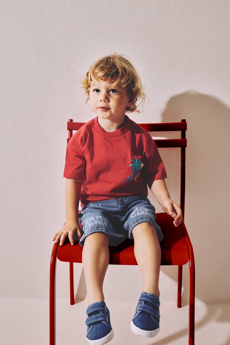DeFacto Blue BabyBoy Baby Boy Tropical Patterned Shorts Casual - Image 3