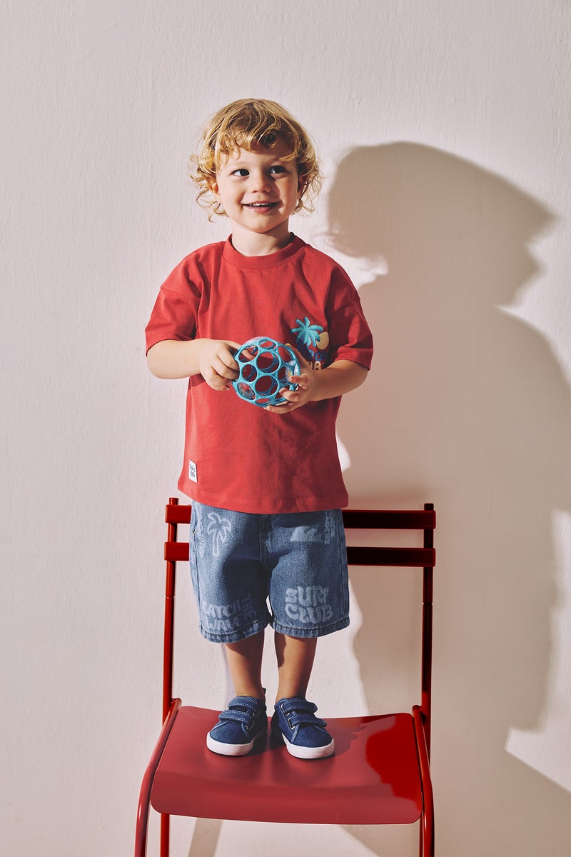 DeFacto Blue BabyBoy Baby Boy Tropical Patterned Shorts Casual - Image 2