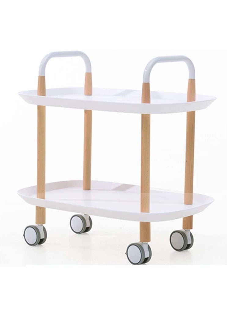 HOME TASTE Kitchen trolley natural wooden legs creates a clean and contemporary look that complements your living room, bedroom, office, or any modern interior. - Image 2