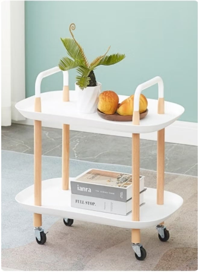 HOME TASTE Kitchen trolley natural wooden legs creates a clean and contemporary look that complements your living room, bedroom, office, or any modern interior. - Image 4