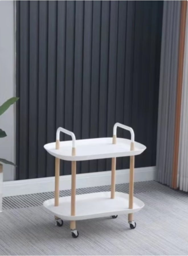 HOME TASTE Kitchen trolley natural wooden legs creates a clean and contemporary look that complements your living room, bedroom, office, or any modern interior. - Image 5
