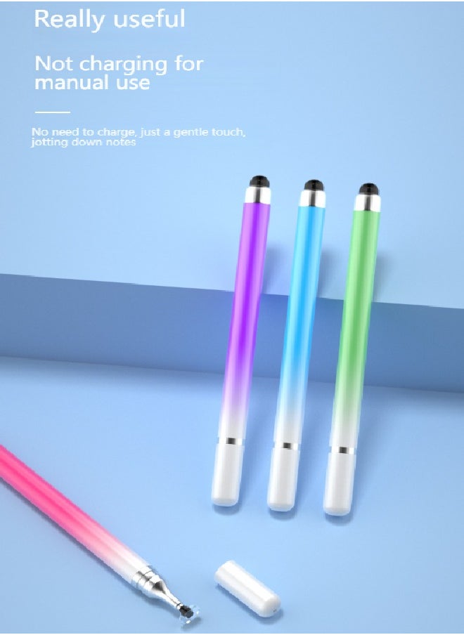 Occuwzz - Five pack, 2-in-1 stylus and ballpoint pen, compatible with Apple, Android, tablets/all touch devices, for drawing, clipping, office notes, with two discs - Image 1
