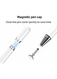 Occuwzz Five pack, 2-in-1 stylus and ballpoint pen, compatible with Apple, Android, tablets/all touch devices, for drawing, clipping, office notes, with two discs  - Image 3