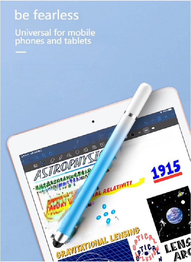 Occuwzz - Five pack, 2-in-1 stylus and ballpoint pen, compatible with Apple, Android, tablets/all touch devices, for drawing, clipping, office notes, with two discs - Image 1