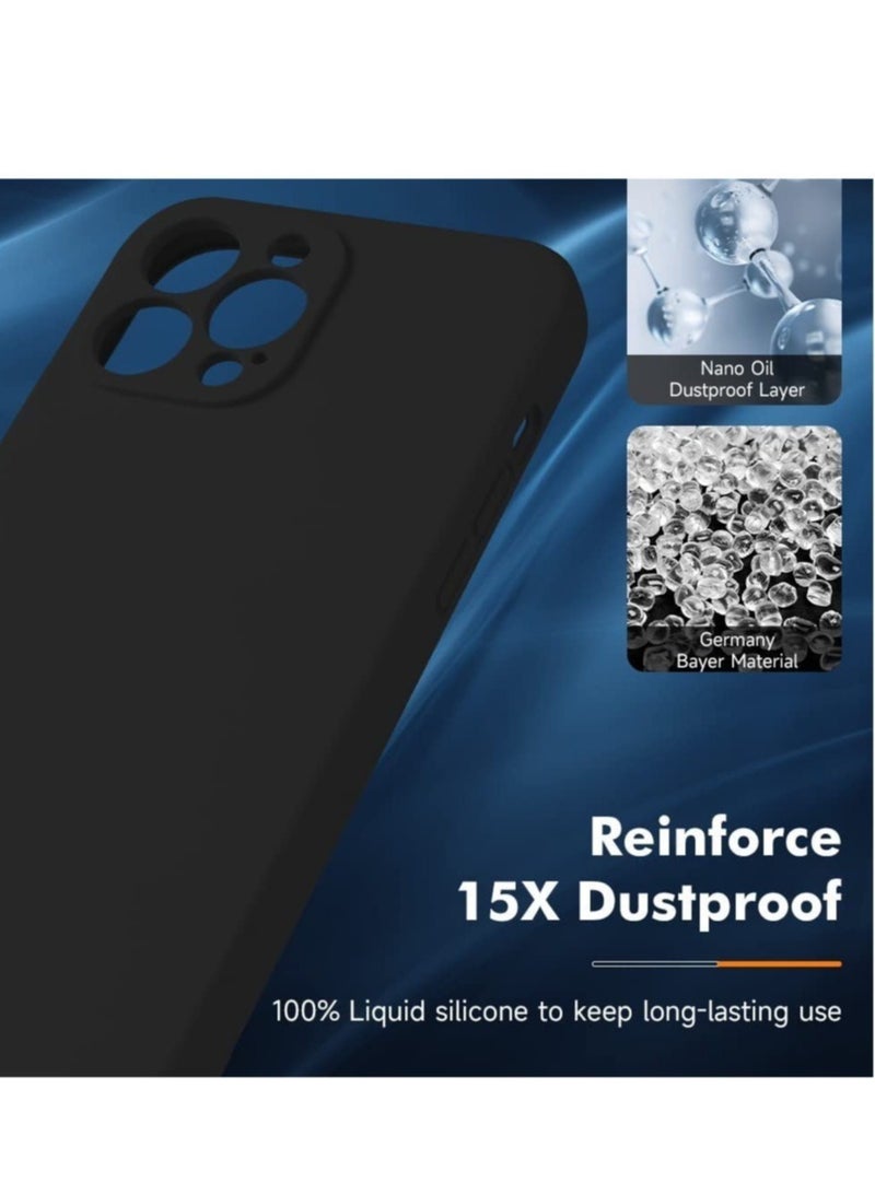 ELTRAZONE Silicone Magnetic Case for iPhone 14 Pro + 2 Pack Tempered Glass Screen Protector Magsafe Case Silicone Phone Case with Microfiber Lining for iPhone 14 Pro 6.1 inch 2022,Black - Image 3