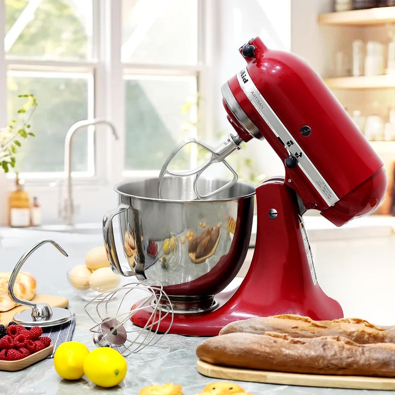 Wiselet Stainless Steel Accessories for KitchenAid 4.5-5 Qt Tilt Head Stand Mixer, Includes 6 Wire Whisk, Flat Beater, Dough Hook for KitchenAid, Dishwasher Safe and Heavy Duty, Fits for KSM45, KSM150 - Image 5