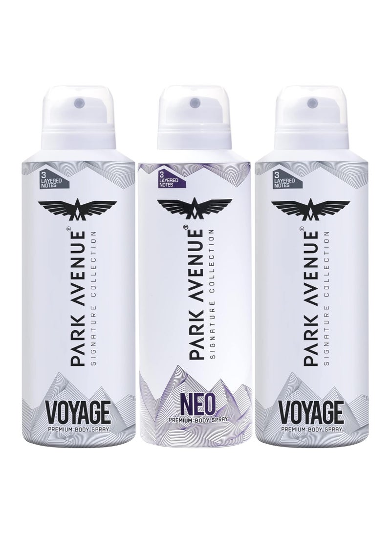 Park Avenue Premium Body spray 2*Voyage, Neo 3*150ml Pack of 3 - Image 1