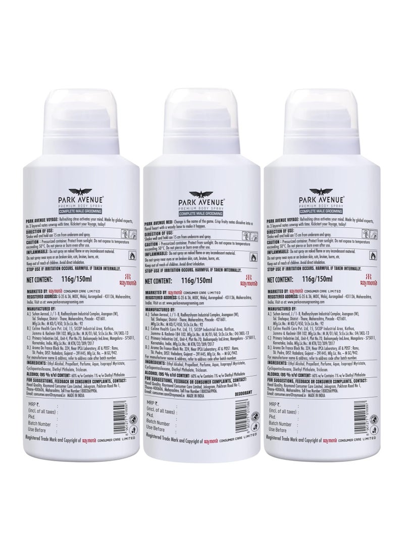 Park Avenue Premium Body spray 2*Voyage, Neo 3*150ml Pack of 3 - Image 2