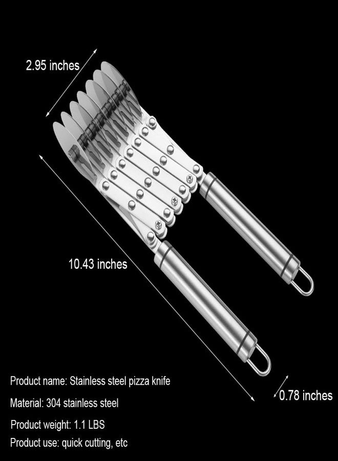 MTOMDY 7 Wheel Pastry Cutter Tool,Adjustable Pasta Cutter wheel with Handle, Stainless Steel Multiple Pasta Roller Cutter tools, Baking Roller Pizza Cutter Slicer - Image 2