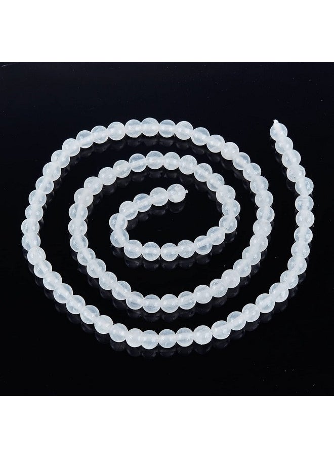 CHGCRAFT - 91Pcs 4Mm Natural Selenite Beads Stands Round Loose Beads For Bracelet Jewelry Making, 1Strand 15.7Inch, White - Image 1