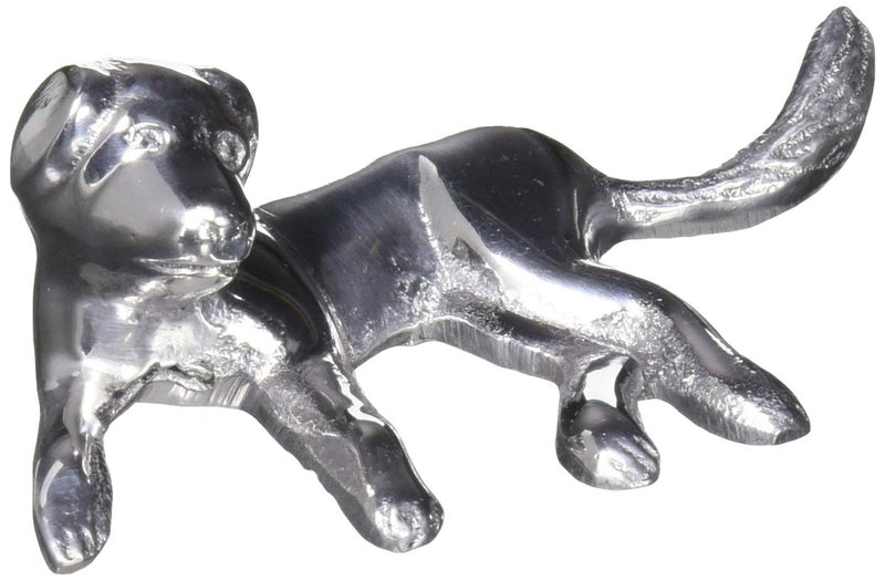 MARIPOSA LABRADOR NAPKIN WEIGHT SILVER BRILLANTE GIFTS NAPKIN WEIGHTS RECYCLED SANDCAST ALUMINUM HANDMADE IN MEXICO