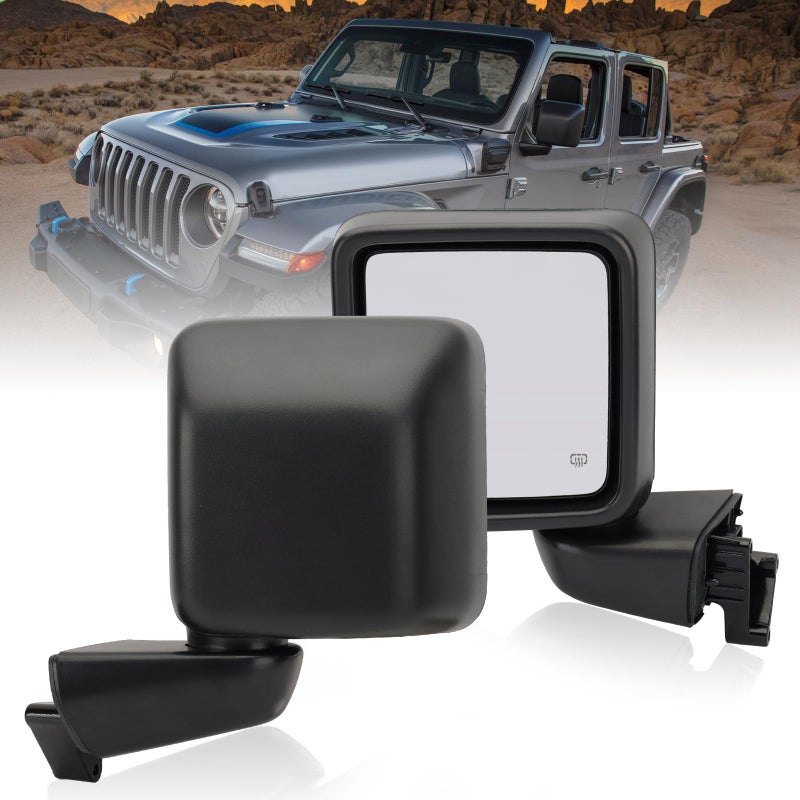 MOFOAP Driver Side Mirror for 20182023 Jeep Wrangler JL2020 2021 2022 2023 Gladiator JTMirror Assembly with HeatedManual Folding Without Turn SingalBlind SpotReplace 68281890AE 68281890AB