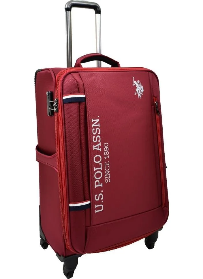 يو اس بولو اسن Base. Polo Assn. Claret Red Fabric 3-Piece Suitcase Set