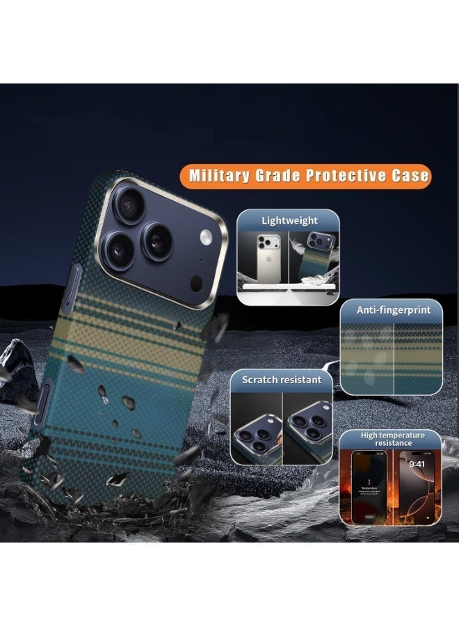 لحافظة آيفون 17 برو ماكس: نسيج من ألياف الكربون متوافق مع الشحن المغناطيسي - نحيف للغاية وخفيف الوزن مقاوم للصدمات - تصميم أنيق وبسيط لمحترفي الأعمال (أزرق، 17 برو ماكس) - Image 3