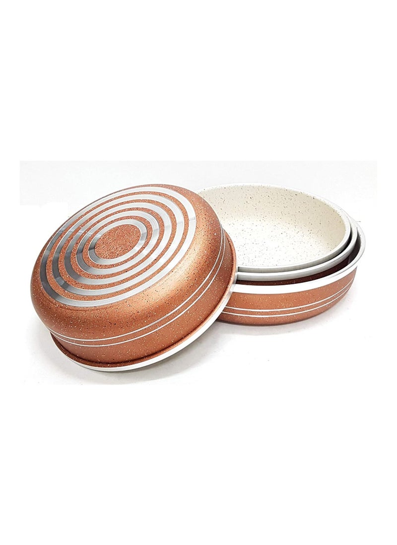 DESSINI 4-Piece Bakeware Pan Set Brown Pan 1 (1x24), Pan 2 (1x26), Pan 3 (1x28), Pan 4 (1x30)cm  - Image 3