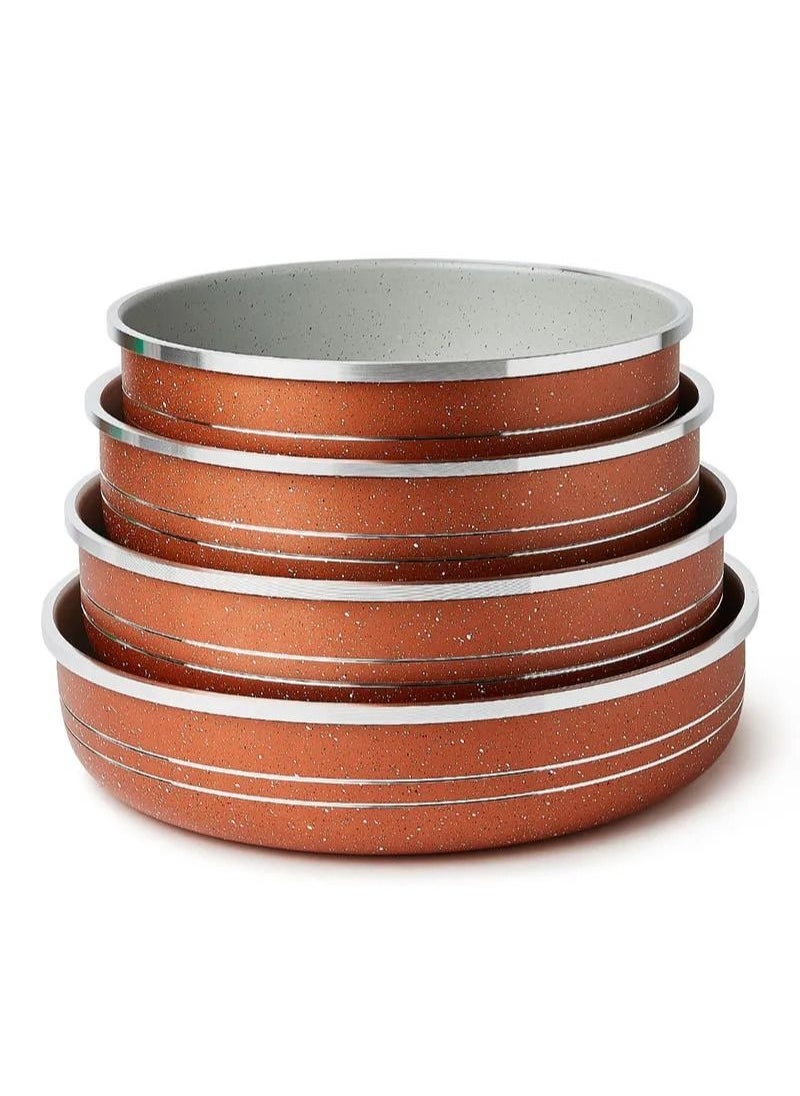 DESSINI 4-Piece Bakeware Pan Set Brown Pan 1 (1x24), Pan 2 (1x26), Pan 3 (1x28), Pan 4 (1x30)cm  - Image 1