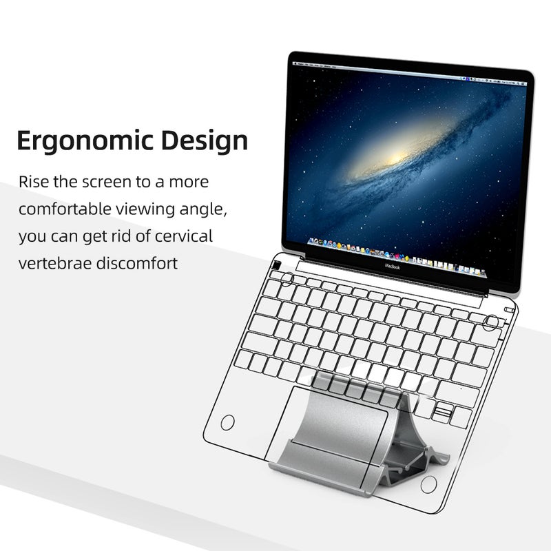 Multifunctional Vertical Laptop Stand ABS Material Stable Structure Auto Adjust for Mobile Phone Tablet Laptop Silver - Image 5