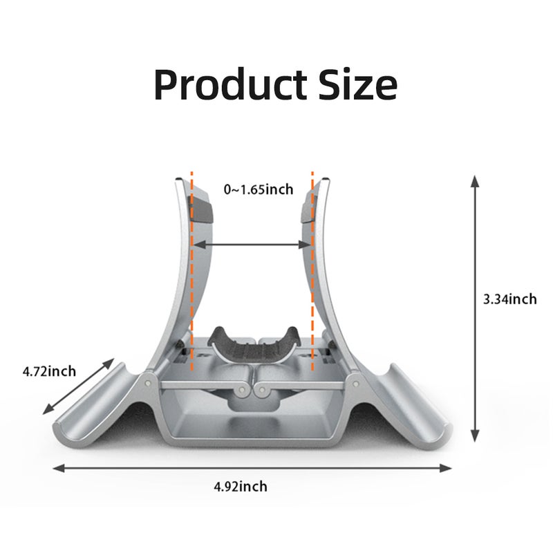 Multifunctional Vertical Laptop Stand ABS Material Stable Structure Auto Adjust for Mobile Phone Tablet Laptop Silver - Image 1
