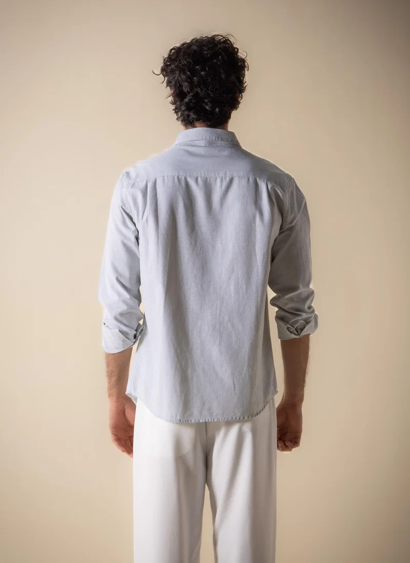 Shapes Green STRIPED COTTON BLEND SHIRT for Men | Best Price UAE