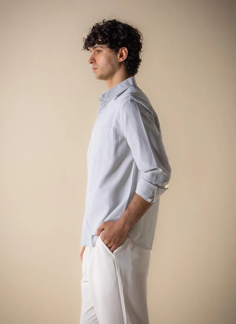 Shapes Green STRIPED COTTON BLEND SHIRT for Men | Best Price UAE