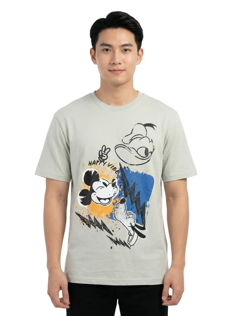 ديزني Disney Pack of 3 Men’s Mickey Mouse and Donald Duck Graphic T-Shirt – Short-Sleeve Crew-Neck Casual Top